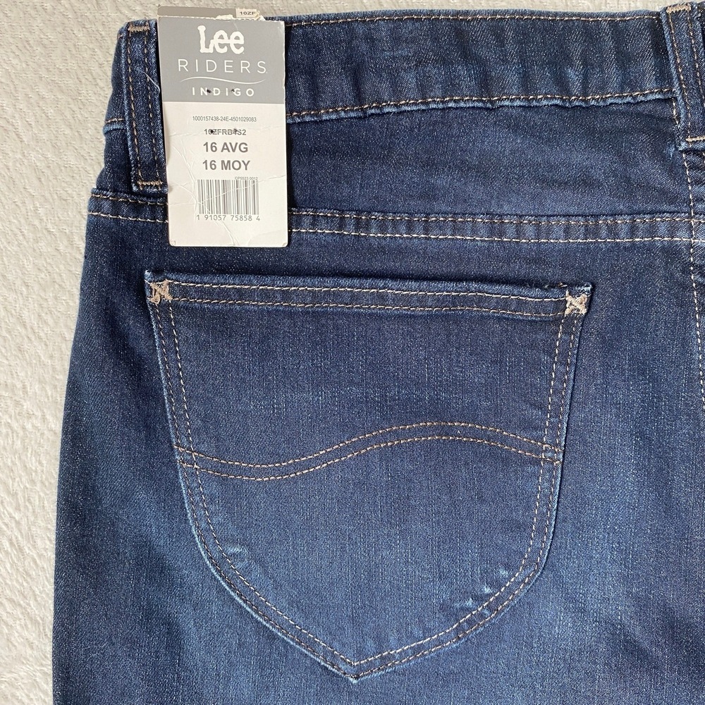 Lee Riders High Rise Bootcut Jeans Women 16 AVG Dark Wash Indigo Blue Denim NWT - Picture 6 of 13